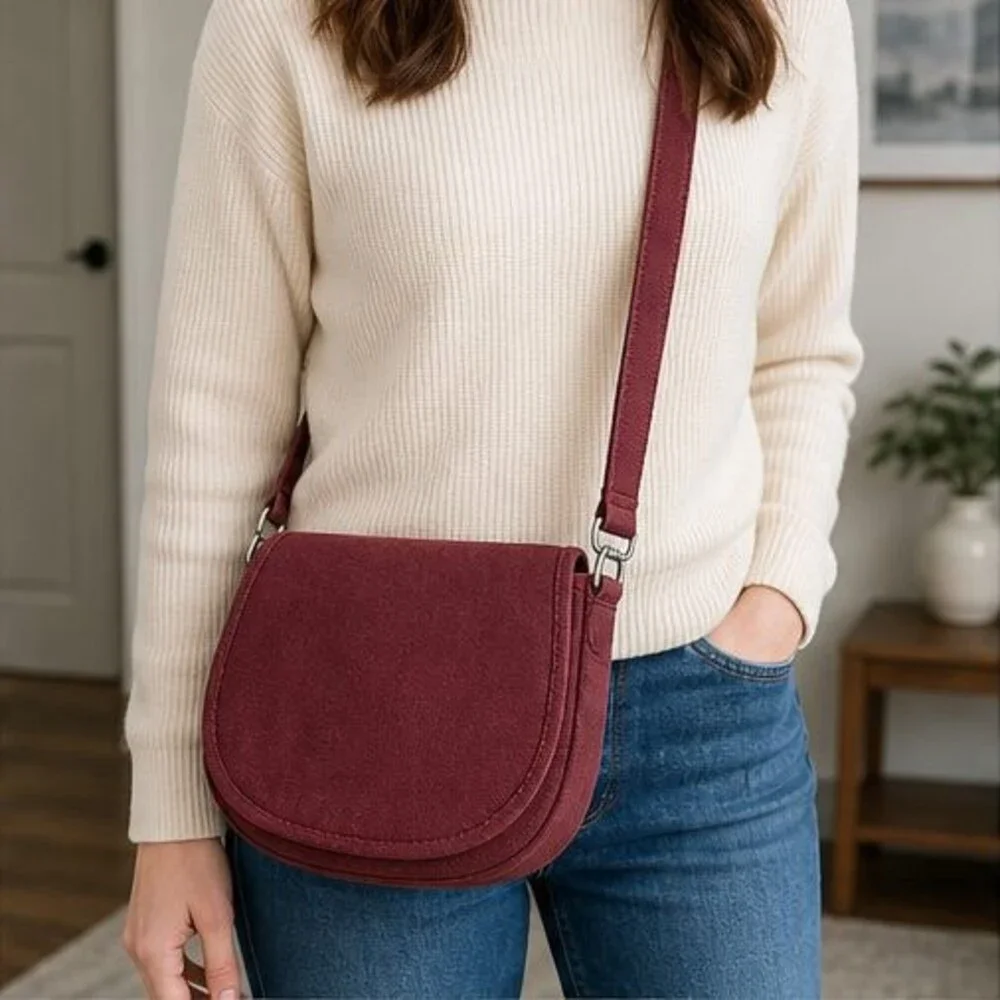 Merlot Canvas Crossbody Bag
